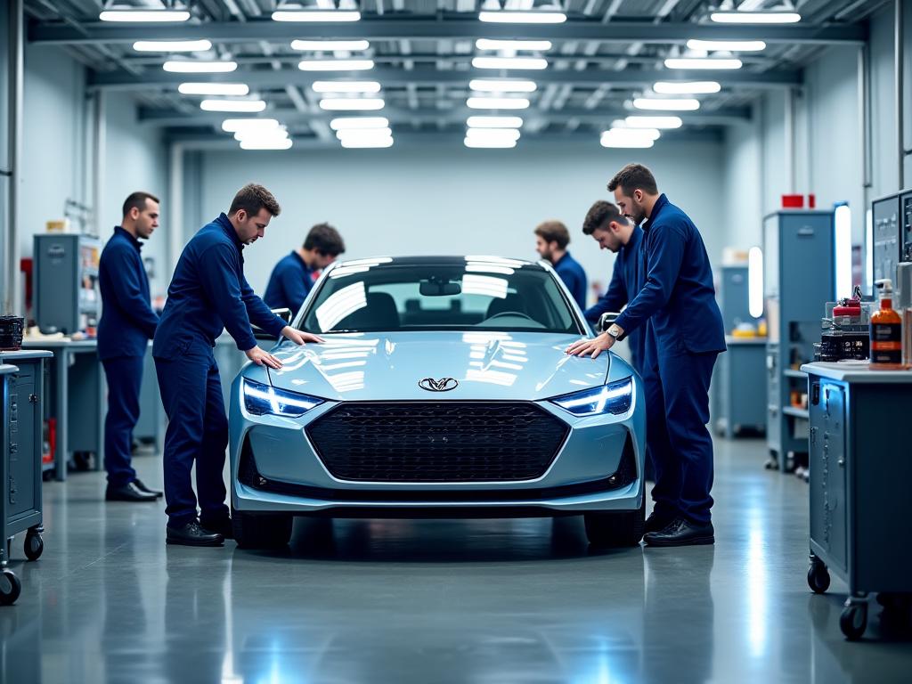 Team professionale AquaLuce Detailing al lavoro